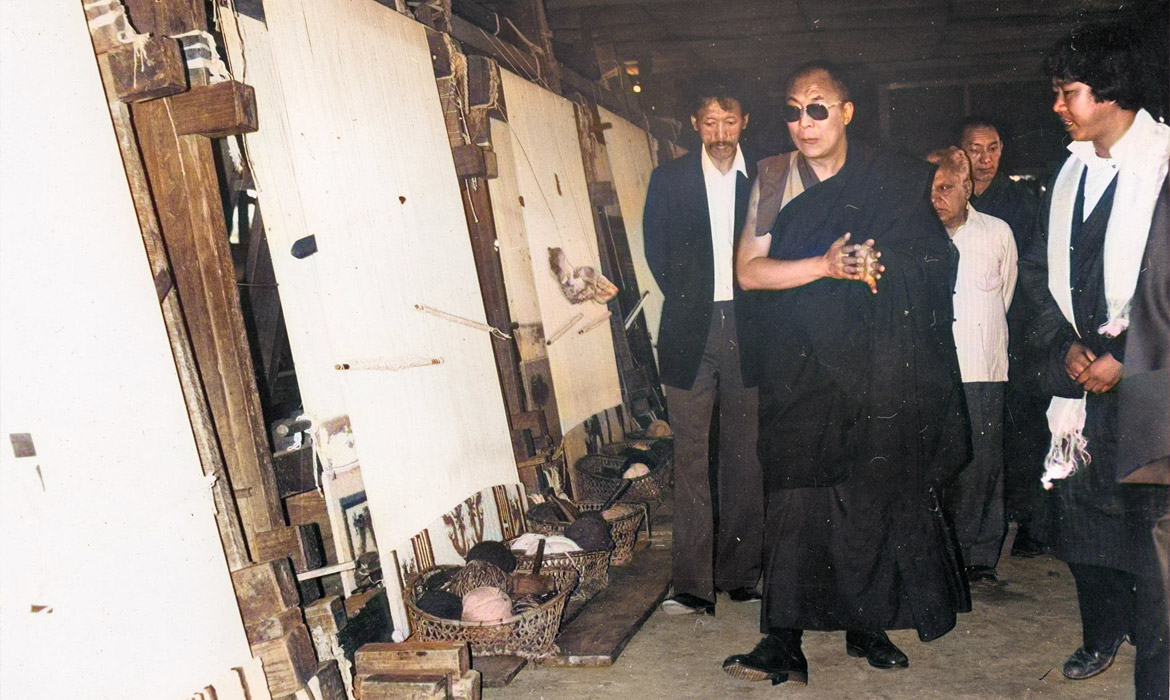 dalai lama in factory